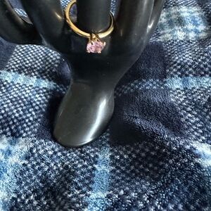 Elegant Gold Ring with Pink Gemstone
